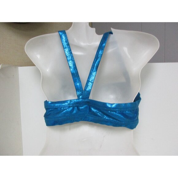 Solid & Striped Bikini Swimsuit Top Blue Metalic Measures To  Small NWOT - Picture 2 of 2